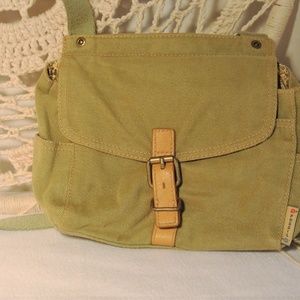 Fossil Green Denim Bag Purse Crossbody